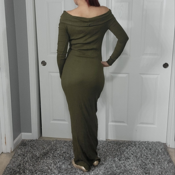 LAmade Off The Shoulder Green Dress/ S. - Picture 5 of 12